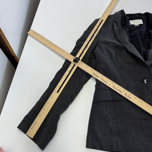 Boss Hugo Boss Blazer Womens Small Black White Check Jorita Suit Jacket Wool - Picture 8 of 9